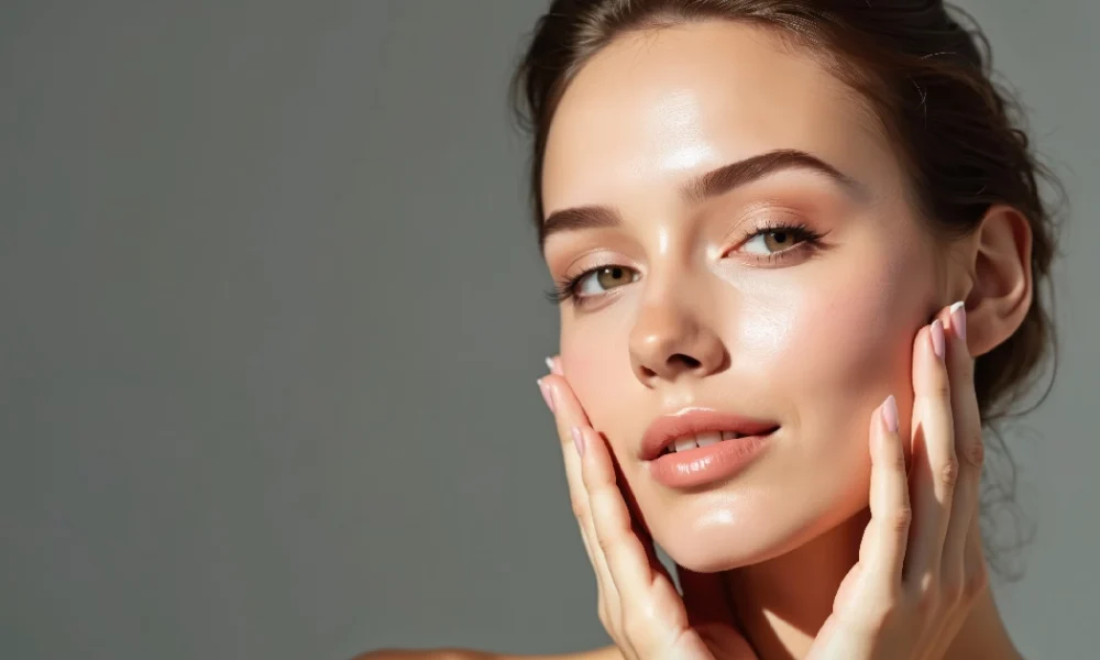 Beautiful woman with glowing skin gently touching her cheeks, suggesting Facial Rejuvenation in Freeland, MI. Beautiful woman with glowing skin gently touching her cheeks, suggesting Facial Rejuvenation in Freeland, MI.